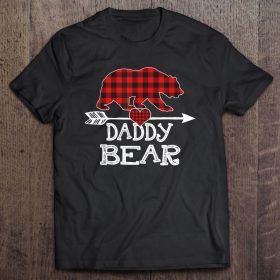 Daddy bear red plaid bear arrow heart version shirt