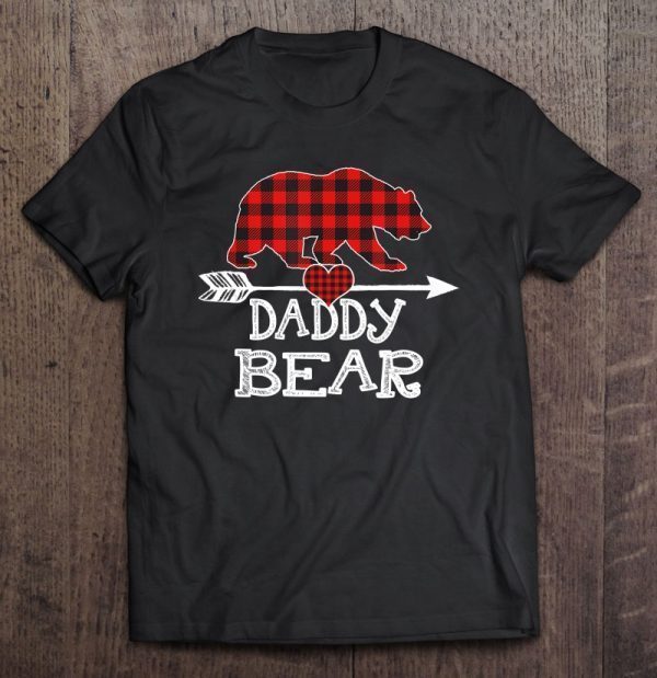 Daddy bear red plaid bear arrow heart version shirt