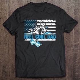 Reel cool dad american flag version2 shirt