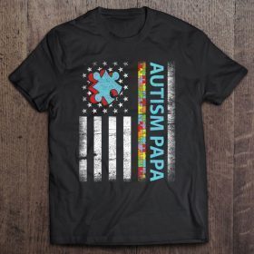 Autism papa american flag version shirt