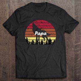 Papa wolf forest pet animals vintage version shirt