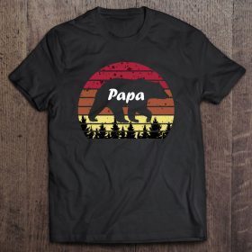 Papa bear forest pet animals vintage version shirt