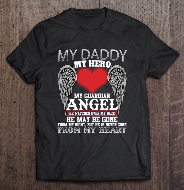 My daddy my hero my guardian angel he watches over my back he may be gone from my sight but he never