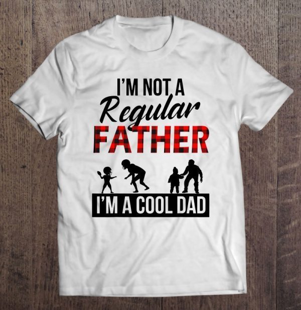 I’m not a regular father i’m a cool father red and black checkerboard version shirt