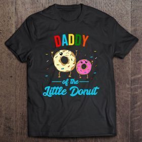 Mens daddy of the little donut funny birthday party dad shirt