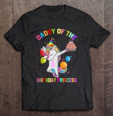 Daddy of the birthday princess dabbing unicorn version shirt