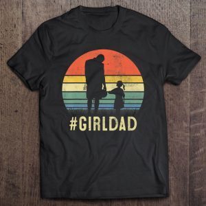 #girldad father and daughter silhouette vintage version shirt
