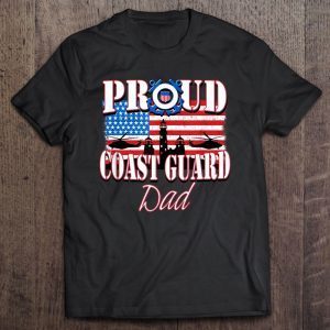 Proud coast guard dad usa flag version shirt