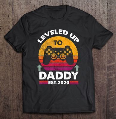 Leveled up to daddy est 2020 promoted to daddy vintage version shirt