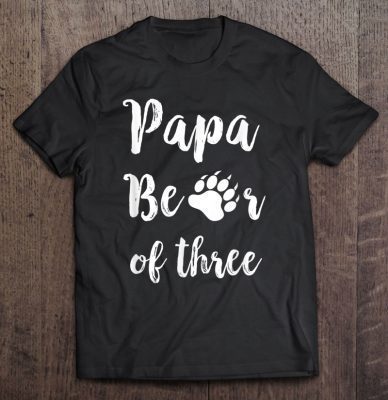 Papa bear of three bear paw print version shirt