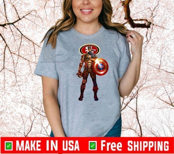NFL Captain America Marvel Avengers Endgame Football Sports San Francisco 49ers Gift T-Shirt