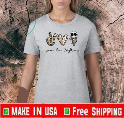 Jack Skellington Peace Love Nightmare Skull T-Shirt