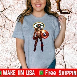 NFL 2020 Captain America Marvel Avengers Endgame Football Sports Green Bay Packers T-Shirt