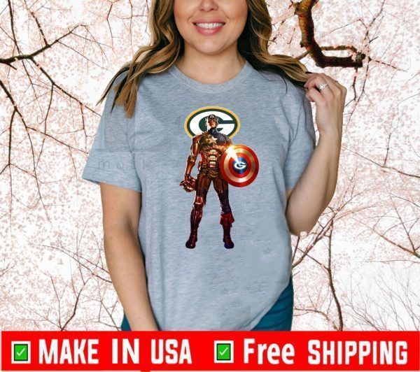 NFL 2020 Captain America Marvel Avengers Endgame Football Sports Green Bay Packers T-Shirt
