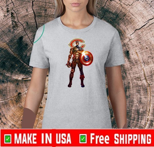 NFL Captain America Marvel Avengers Endgame Football Sports Chicago Bears For T-Shirt