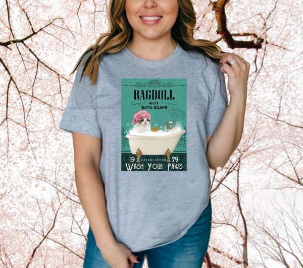 bath soap company ragdoll wash your paws cat vintage 2020 T-Shirt