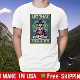 halloween let that shit go witch yoga Skull T-Shirt