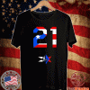 21 Proud For Puerto Rico American Flag Tee Shirts