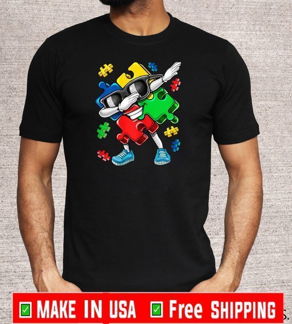 Autism Awareness Dabbing Puzzle Piece Shirt