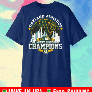 Baseball team Oakland Athletics 2020 Al-West Division Champions Tee Shirts