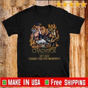 Black Panther Chadwick Boseman 1977 2020 Thanks You For Memories Tee Shirt