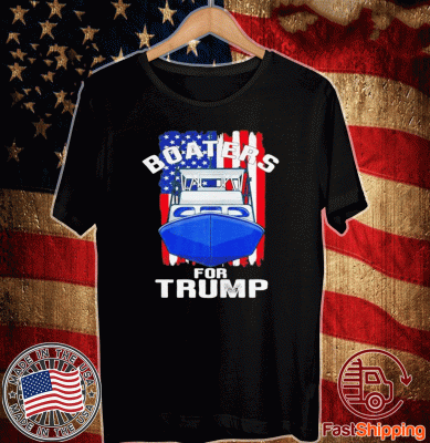 Boaters for Trump 2020 American flag patriotic boat For T-Shirt