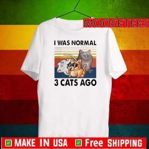 Vintage I Was Normal 3 Cats Ago T-Shirt