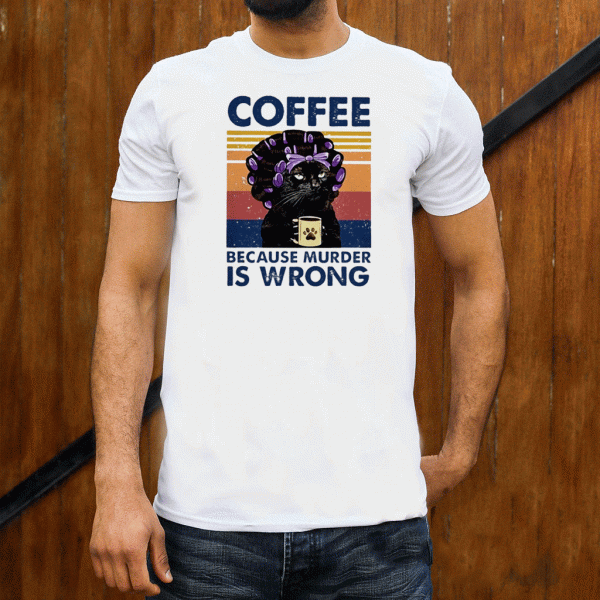 Cat grandma coffee because murder is wrong Vintage T-Shirt