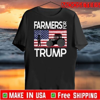 Farmers For Trump 2020 Vintage US Flag T-Shirt