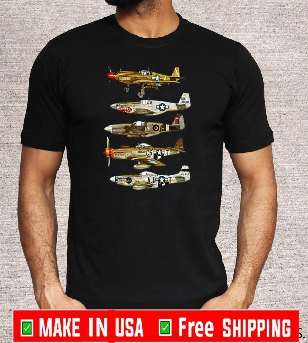 North American P-51 Mustang WW2 Fighter Tee Shirts