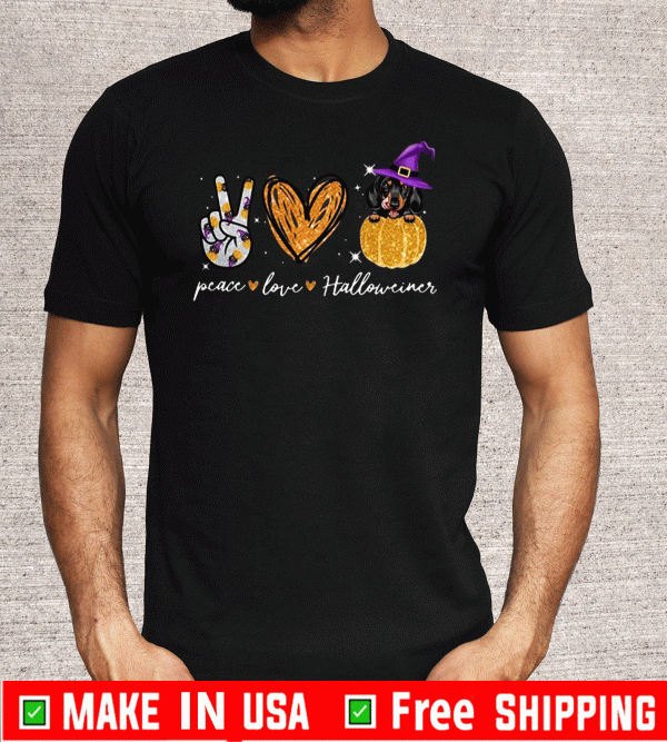 Peace Love Dachshund Witch Halloween 2020 T-shirt