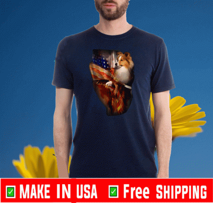 Rough Collie Eagle American Flag Shirt