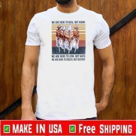 We Are Here To Heal Not Harm We Are Here To Love Not Hate We Are Here To Create Not Destroy Shirt T-Shirt