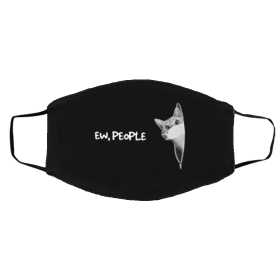 Ew People Funny Black Cat Face Mask
