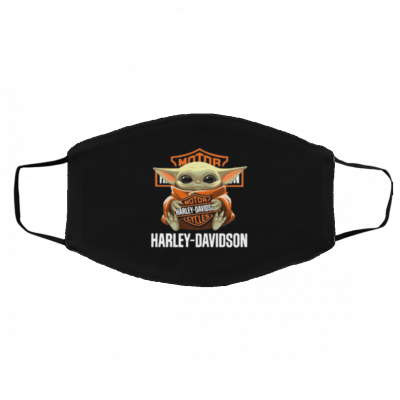 Love Baby Yoda Hug Harley Davidson Face Masks