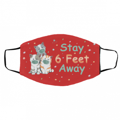Stay 6 Feet Away Cute Cat Face Masks