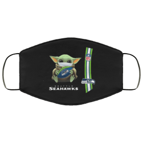 Baby Yoda Hug Seattle Seahawks Face Mask