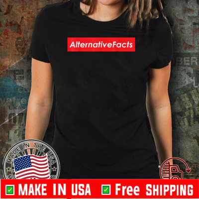 Alternative Facts Red Box Logo FAKE NEWS Donald Trump Lies T-Shirt