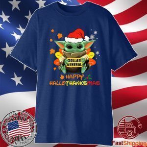 Baby Yoda Hug Dollar General Happy Hallothanksmas T-Shirt