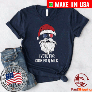 Christmas Election Santa I'm Voting For Cookies & Milk Gift T-Shirt