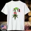 The Grinch Hand Holding Weed Mistlestoned Christmas Shirt