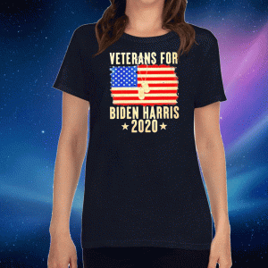Veterans for Biden Harris 2020 American flag For T-Shirt