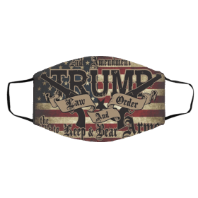 Tr-um-p La-w a-nd Or-der Gu-n Fl-ag US Face Mask