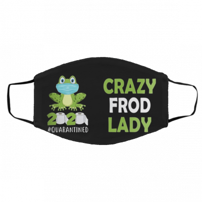 Cr-azy -Fro-g -l-ad-y 2-020 qua-r-anti-ned Face Mask