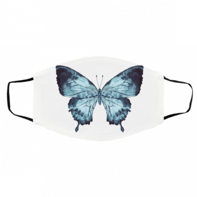 W-hi-te a-n-d I-ndi-g-o- B-utt-er-fly 2020 Face Mask