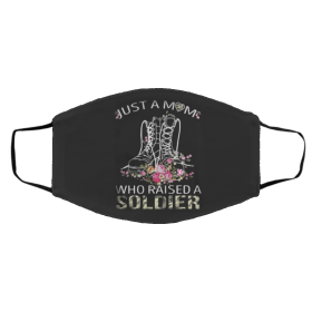 logo J-u-st A M-o-m W-h-o R-a-is-e-d A So-l-d-ie-r Face Mask
