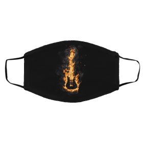 Ele-ctri-c Gui-tar I-n Fi-re A-nd W-at-er Face Mask