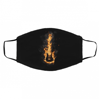 Ele-ctri-c Gui-tar I-n Fi-re A-nd W-at-er Face Mask