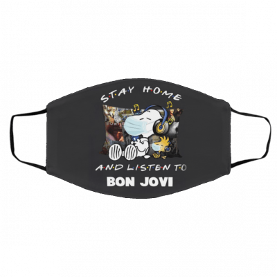 S-ta-y Ho-me A-nd Li-st-en T-o Bo-n Jo-vi S-no-opy Face Mask