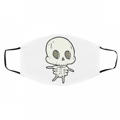 cu-te c-art-oo-n s-kel-et-on Face Mask